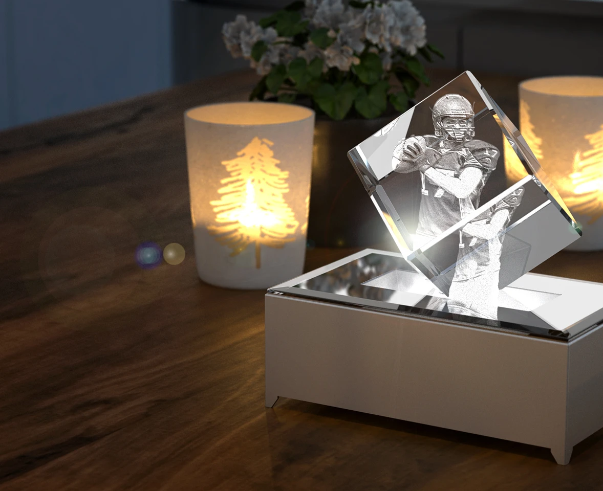 Engraved 3D mock up crystal frame Engraved 3D mock up crystal