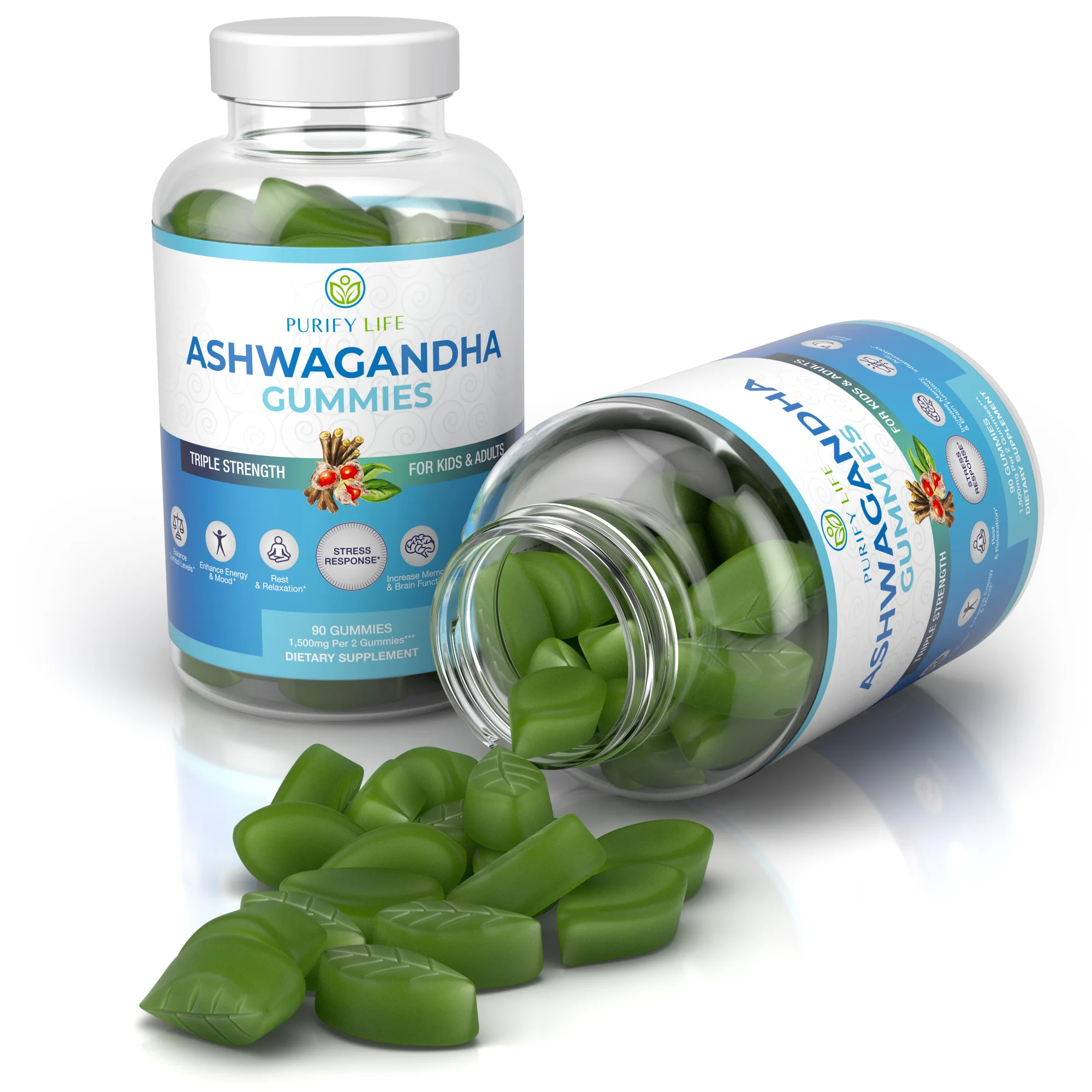 Ashwagandha Gummies 3D render Ashwagandha Gummies 3D render