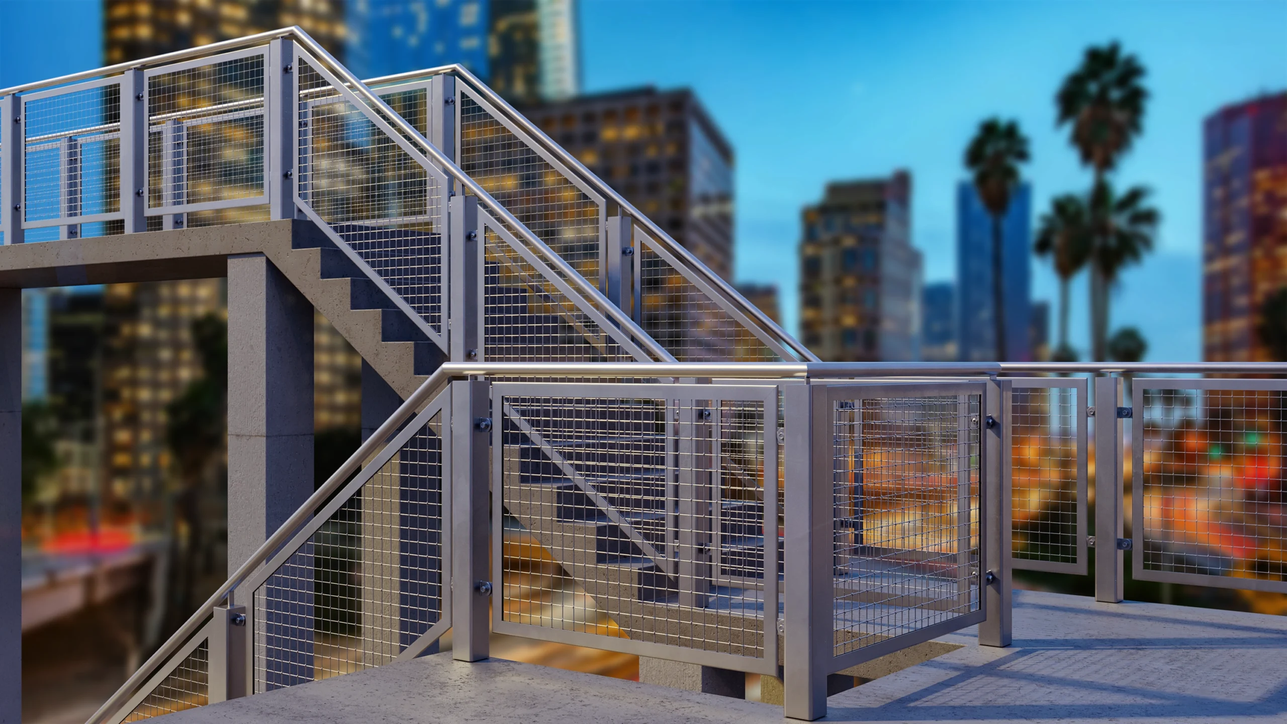 Stairs realistic 3D render 3D rendering of stairs in realistic environment